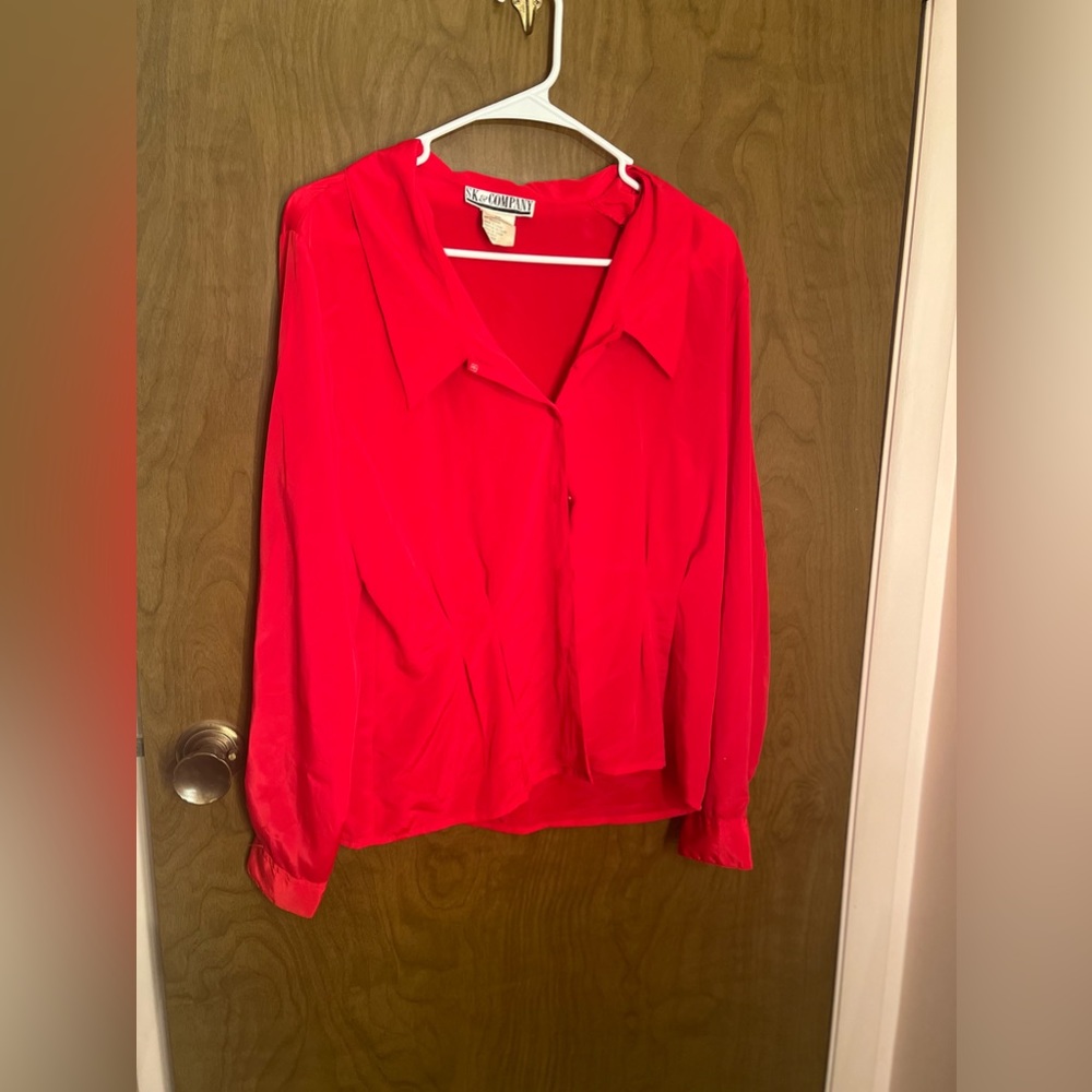 Vintage SK & Company Red Blouse Size 10